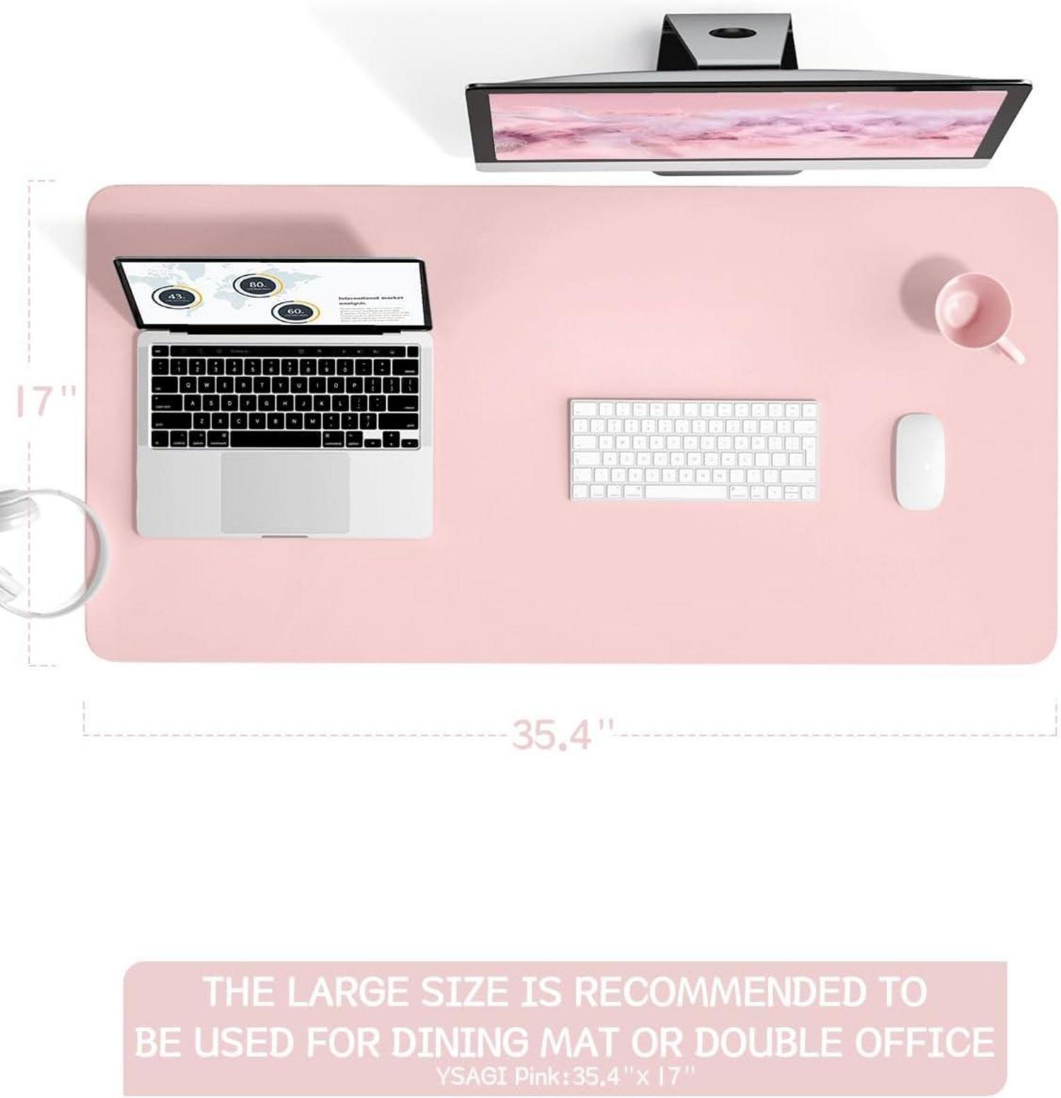 Moderne YSAGi Schreibtischunterlage Leder Mousepad 90x43cm Rosa