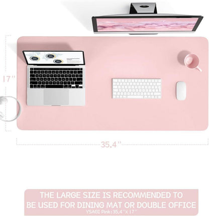 Moderne YSAGi Schreibtischunterlage Leder Mousepad 90x43cm Rosa
