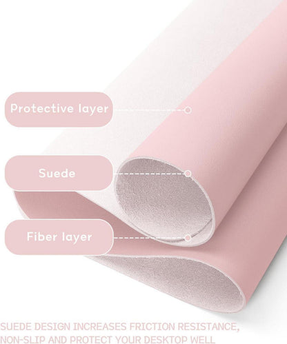 Großes Rosa Schreibtischunterlage Mauspad Leder Wildleder Office