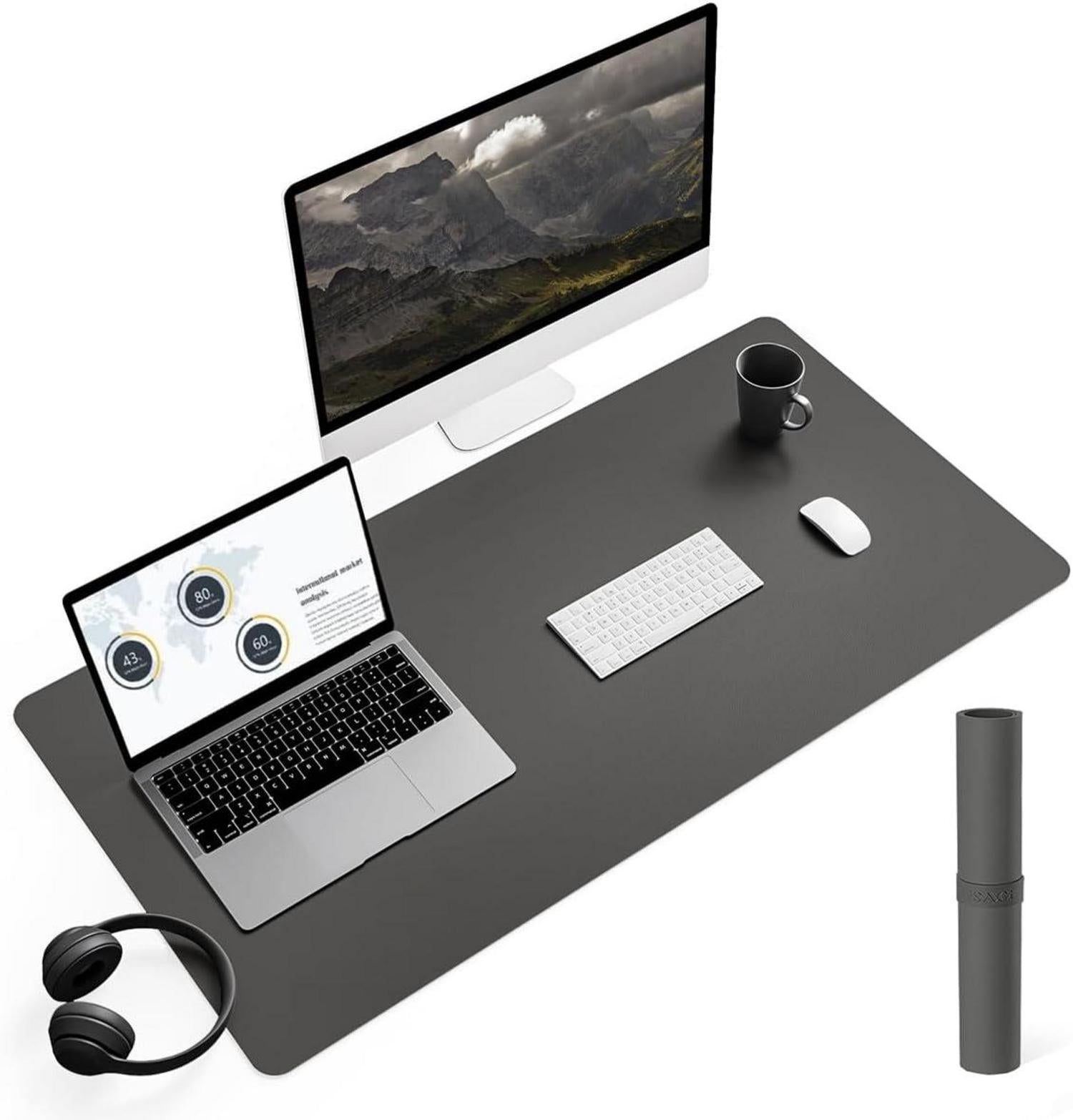Großes Office Mousepad aus umweltfreundlichem Kunstleder, rutschfeste