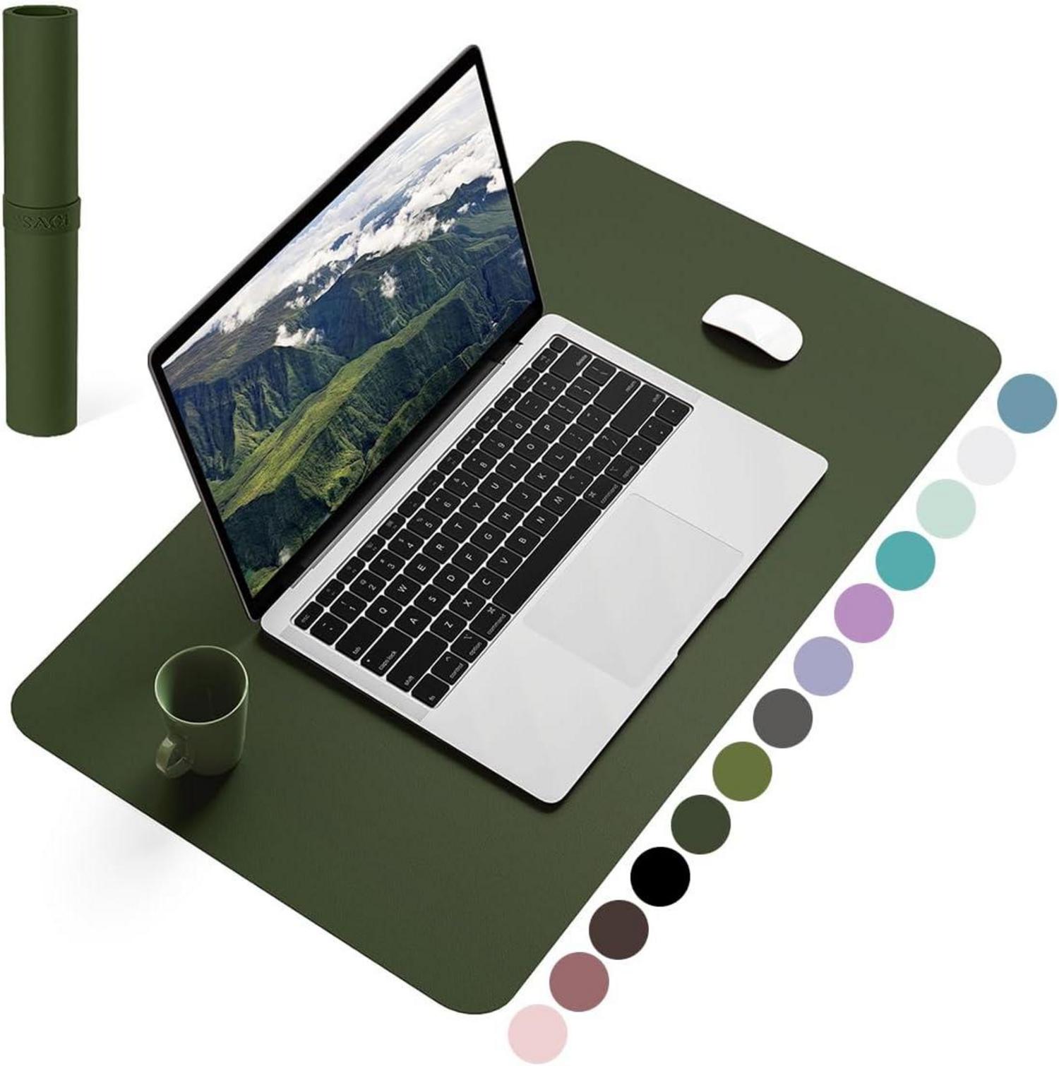 Großes Office Mousepad aus Leder, Rutschfeste Schreibunterlage