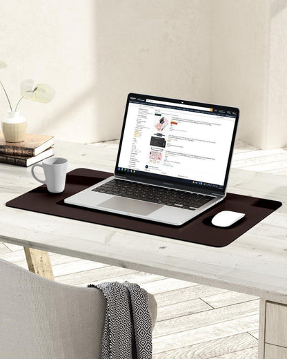 Schreibtischunterlage Leder Mauspad Büro 60x35cm dunkelbraun
