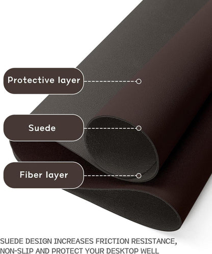 Großes Office Mousepad aus Leder - Rutschfeste Schreibunterlage