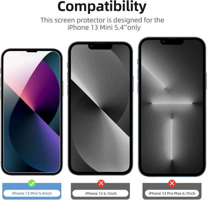 NEW'C iPhone 13 Mini Panzer Schutzglas Set - 4 Stück - 9H-Härte - Kratzfest - Keine Luftblasen