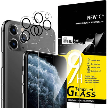 Panzer Schutzglas und Kameraobjektiv Schutzglas für iPhone