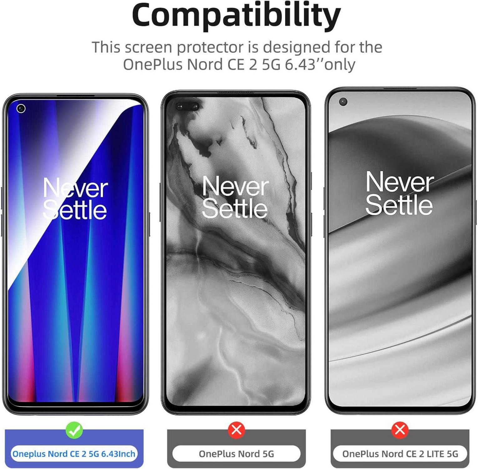 Panzer Schutz Glas für OnePlus Nord CE 2 5G - 3 Stück, 9H Härte, HD, 0.33mm, Kratzfrei