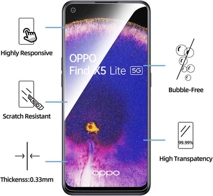 Panzer Schutz Glas für Oppo Find X5 Lite 3er Pack