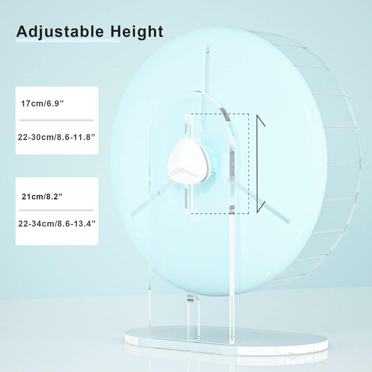 21cm Blaues Laufrad Hamster leise mit höhenverstellbarem Ständer