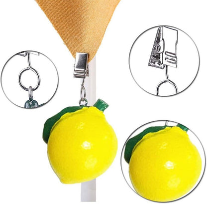 4er Set Zitronen Tischdeckenbeschwerer Polyresin für Draußen