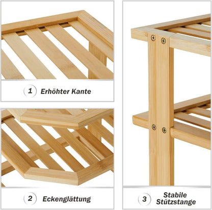 Geschirr Organizer Bambus 3 Etagen für Küchenregal & Schrank