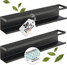 Gewürzregal 2er Set Schwarzes Metallregal für Gewürzgläser ideal für