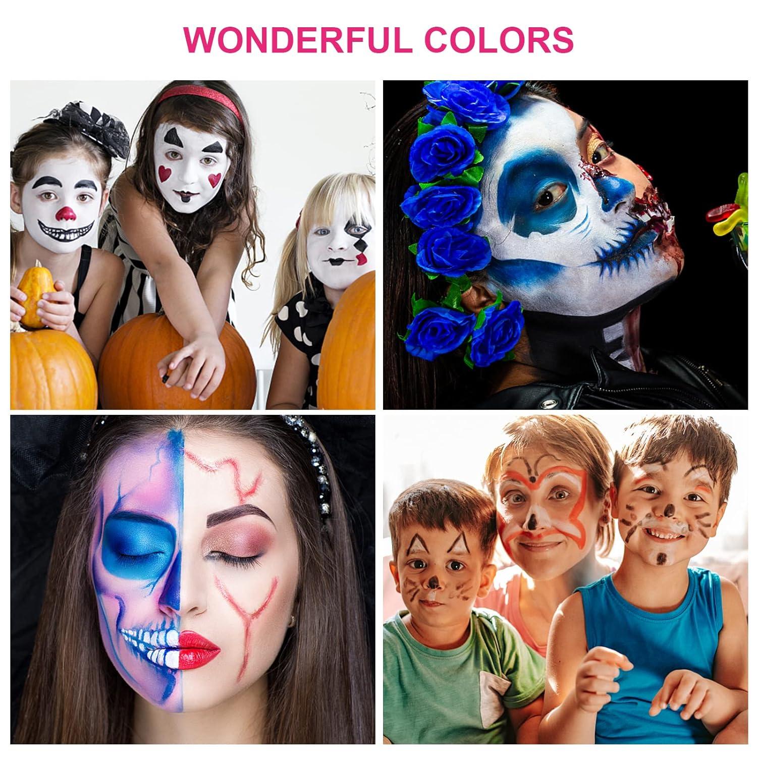Profi Fasching Schminke Set 30g x 2 Colors Halloween Weiß + Rosa