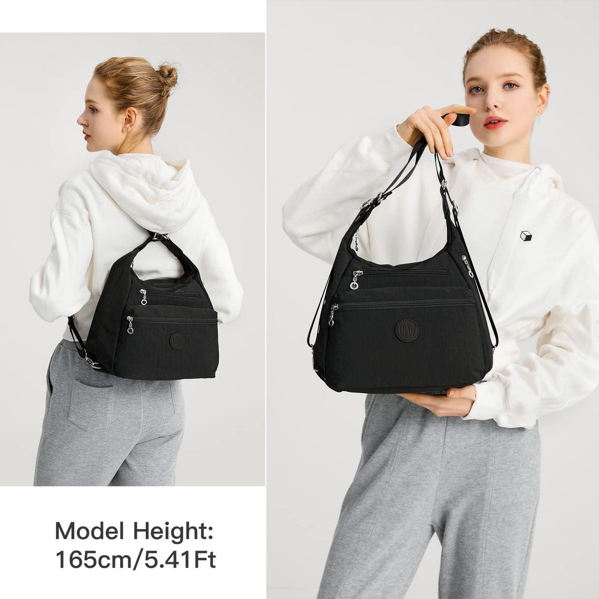 Damen Rucksack Umhängetasche Nylon Anti-Diebstahl