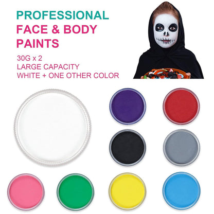 Profi-Schminke Set Wasservermalbar 30g x 2 Colors Fasching