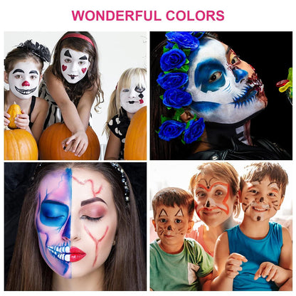 Profi-Schminke Fasching Set Weiß Lila 60g Halloween Verkleidung Makeup