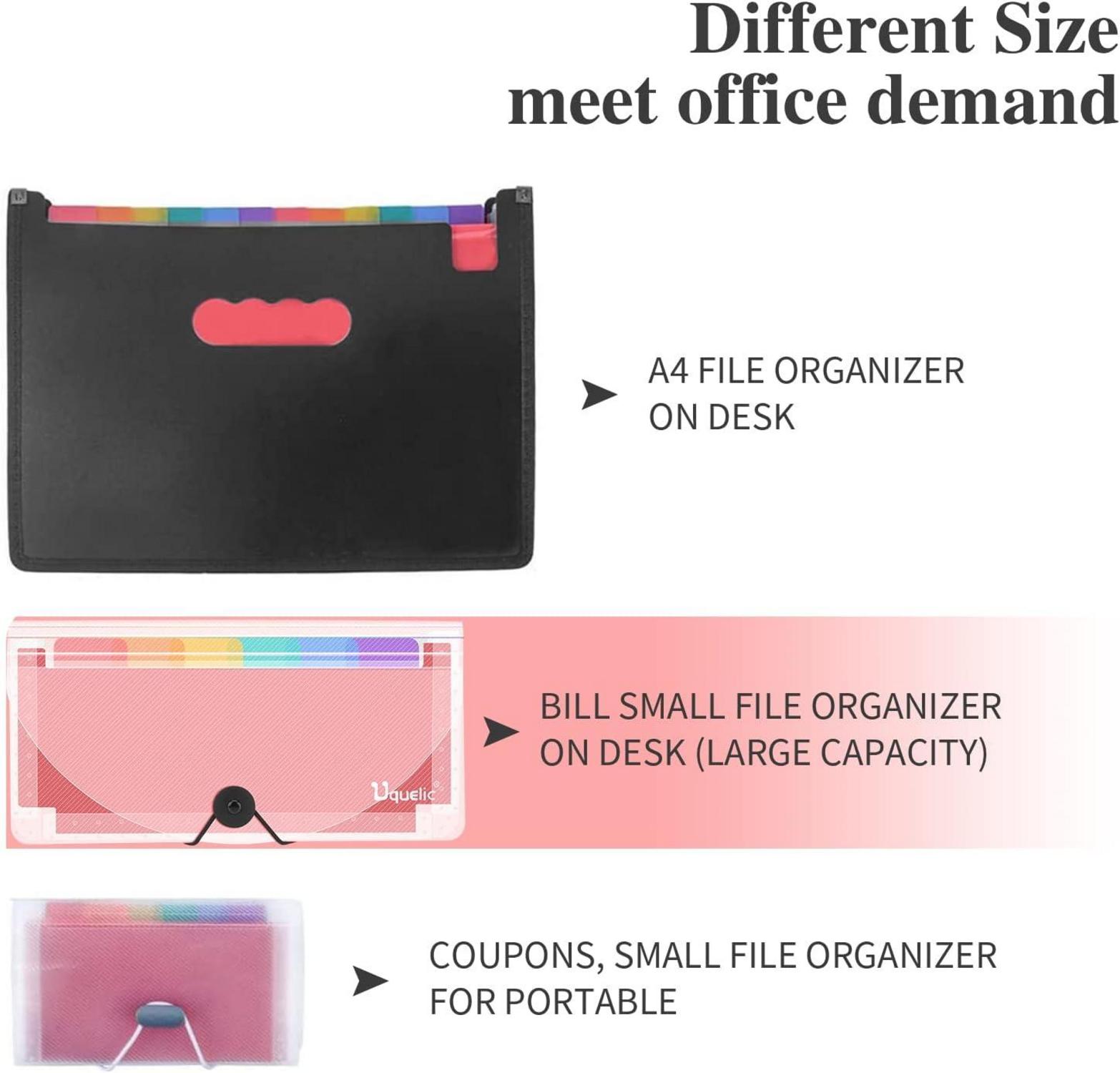 Ordnungsmappe 13 Fächer transparent Kunststoff für Dokumente 2 Stücke