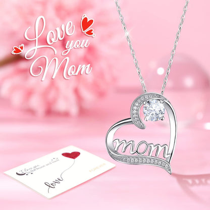 Ewige Rose Mama Geschenk - Rosen mit Halskette in Geschenkbox - Rot