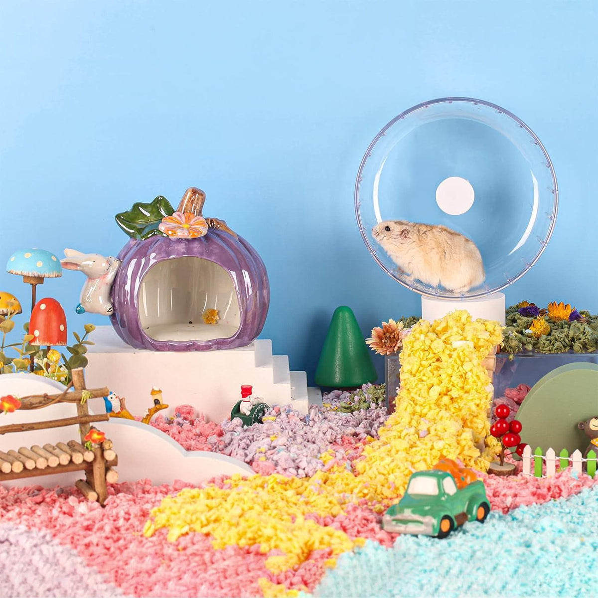 Hamsterrad 18cm Laufrad für Hamster Leise Spielzeug Transparent Haustier 17cm