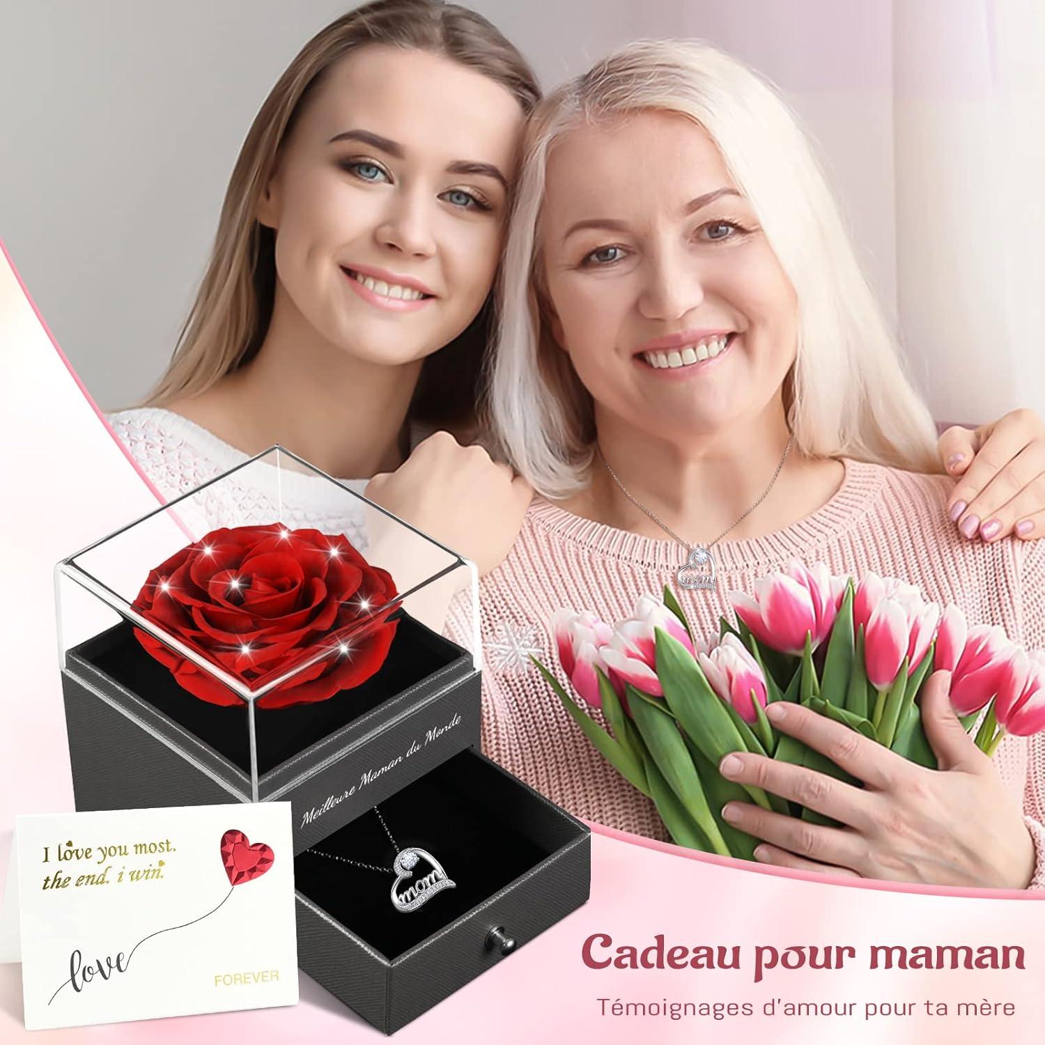 Ewige Rose mit Mom Halskette - Geschenk für Mama, Valentinstag