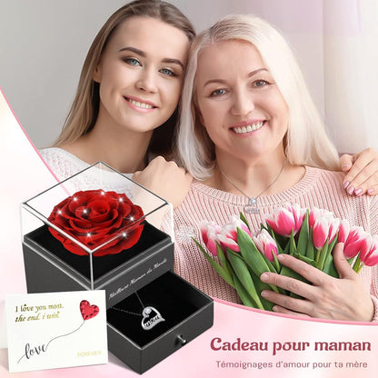 Ewige Rose mit Mom Halskette - Geschenk für Mama, Valentinstag