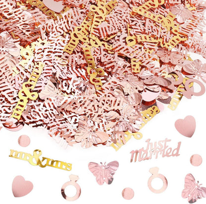 Roségold Hochzeit Herz Konfetti Streudeko 70g