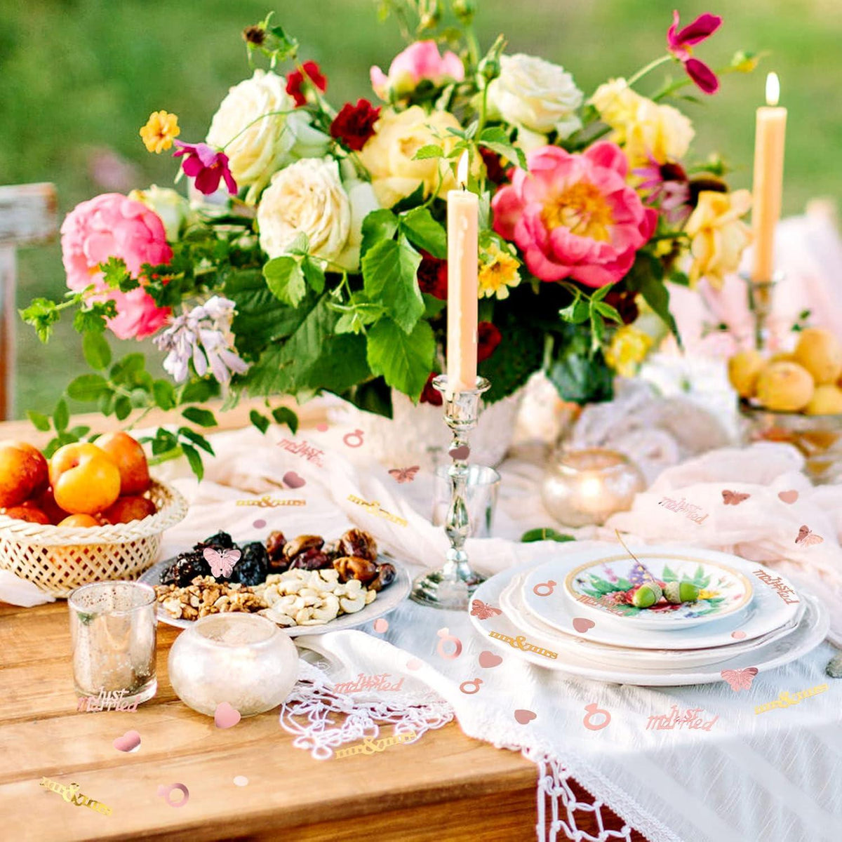 Streudeko Hochzeit Herz Konfetti Tischdeko Roségold 70g