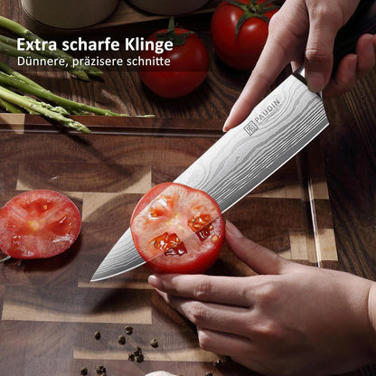 Hochwertiges Messerset 3-tlg Küchenmesser Set Carbon Klinge