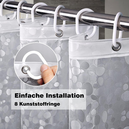 Duschvorhang 120x200cm Wasserdicht Transparent mit Gewicht