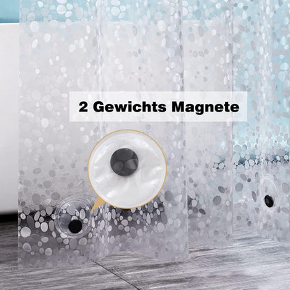 Transparenter Duschvorhang 120x200cm mit Magneten, wasserdicht