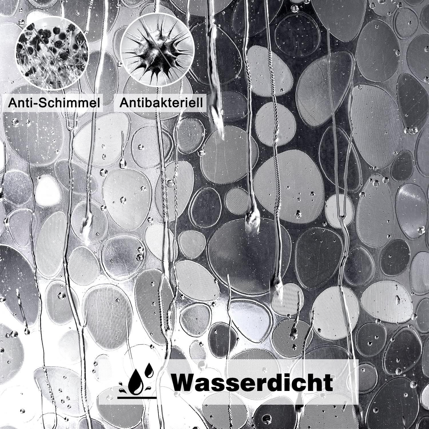 Duschvorhang 120x200 cm Magnet Gewicht Wasserdicht Transparent Eva Badvorhang