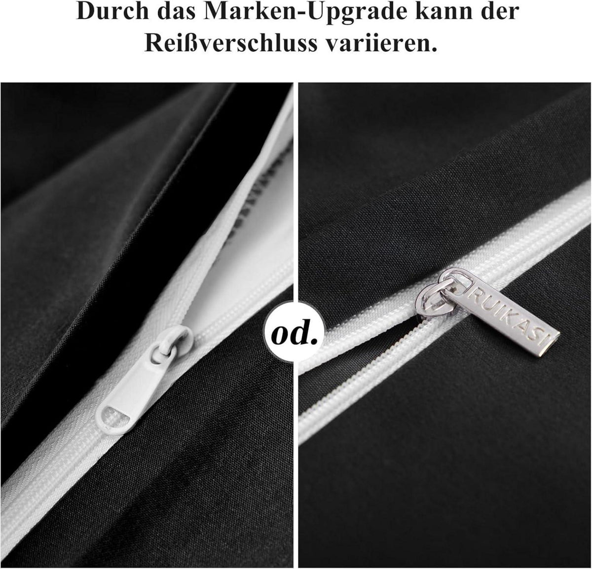 Kissenbezug 40x40 Schwarz 2er Set Mikrofaser Reißverschluss