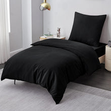 Bettwäsche 155x220 Schwarz Mikrofaser Reißverschluss weich