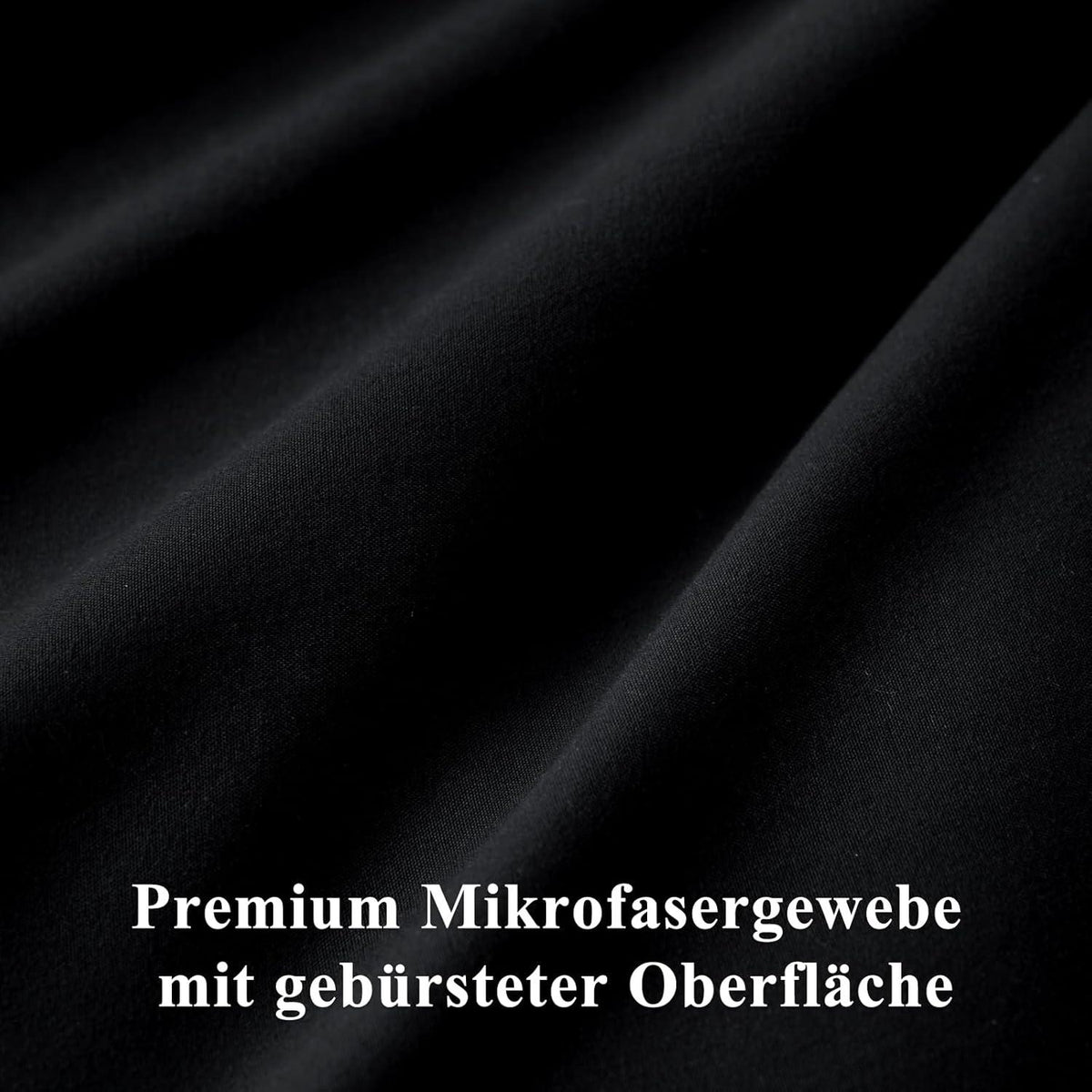 Bettwäsche Set 220x240cm Schwarz Mikrofaser Reißverschluss 3tlg