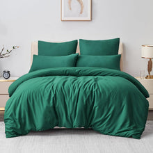 Bettwäsche-Set Mikrofaser 220x240cm 3-teilig Grün mit Reißverschluss