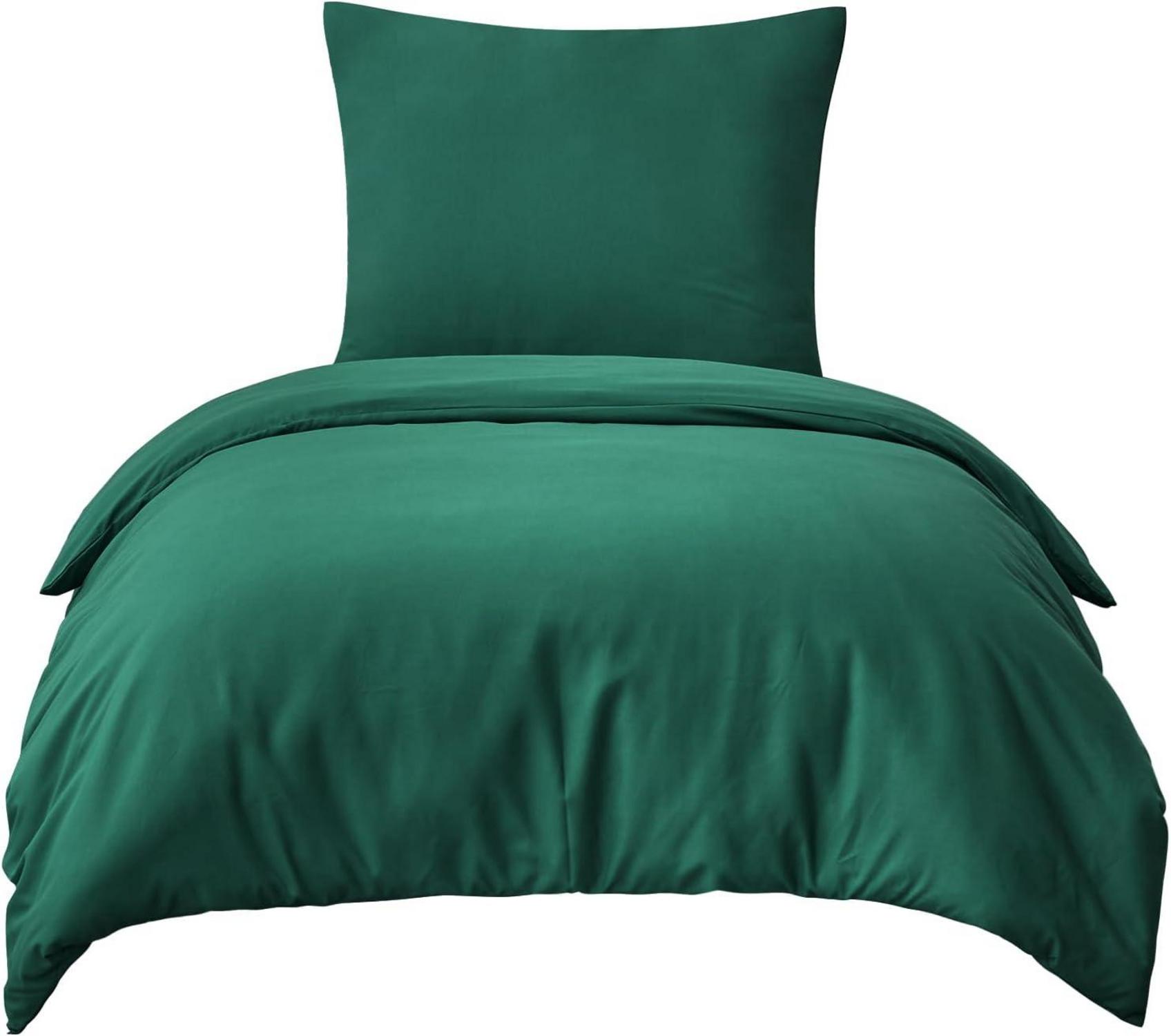 Bettwäsche Set Grün 155x220cm Mikrofaser Bettbezug Kissenbezug