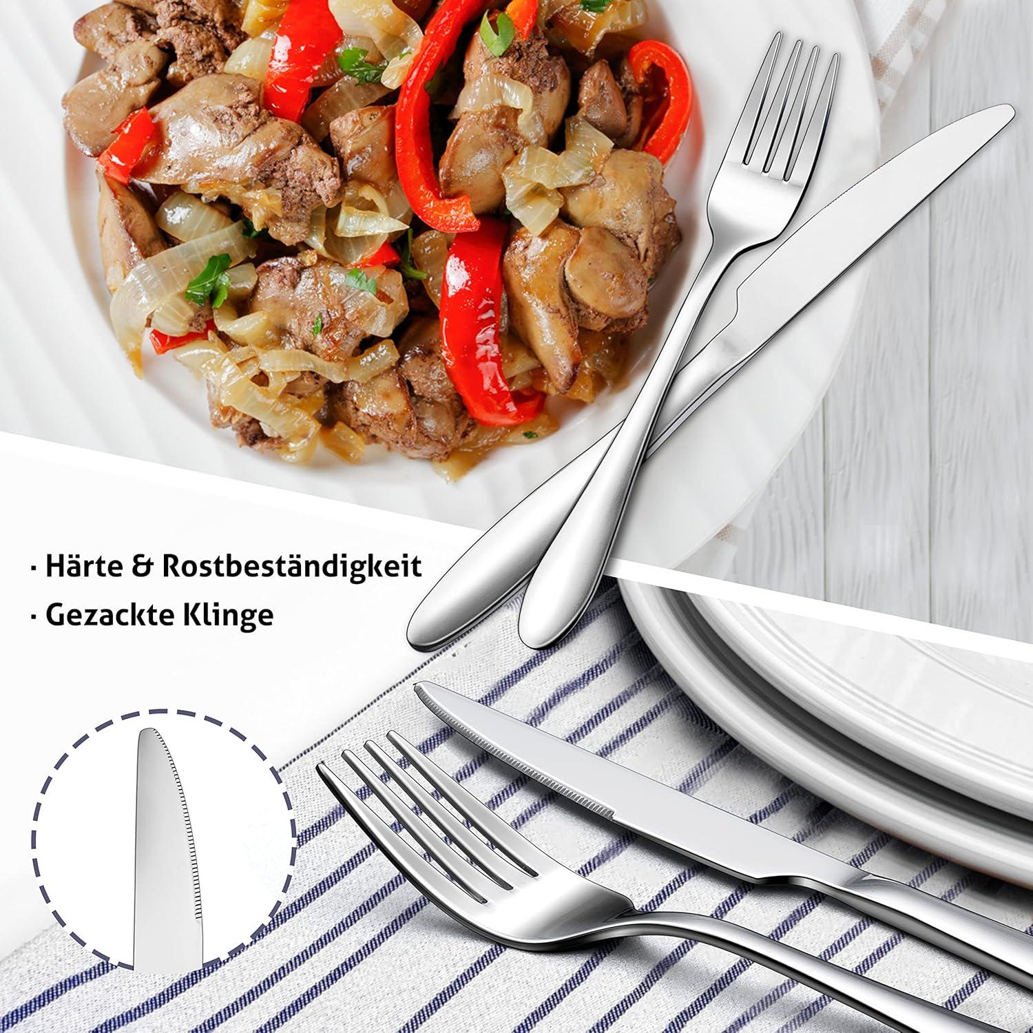 Herogo 8-Stück Camping Besteck Set Edelstahl Tragbare Utensilien