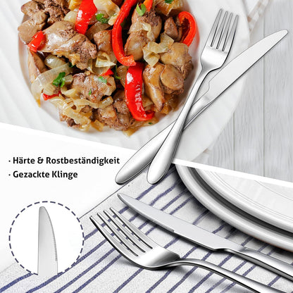 Herogo 8-Stück Camping Besteck Set Edelstahl Tragbare Utensilien
