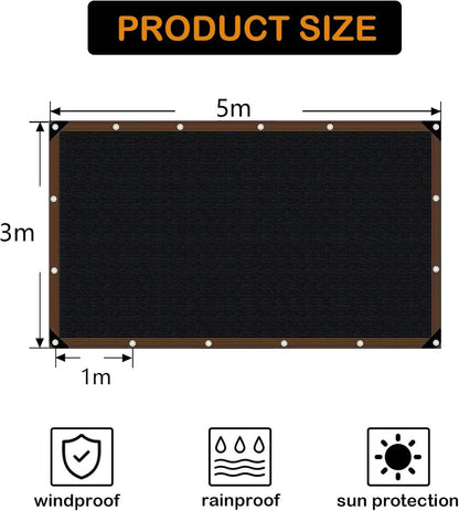 Sonnensegel rechteckig Balkon Schattennetz UV Luftzirkulation 3x5m