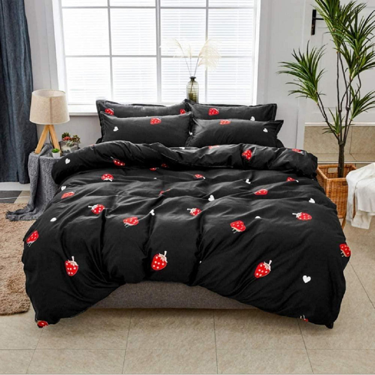 Erdbeer Bettwäsche Set Kawaii Mädchen Schlafzimmer Dekor 220x240