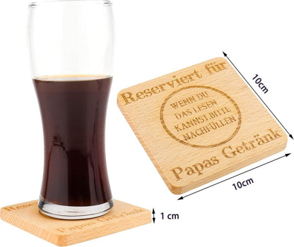 Geschenk für Papa: Holz Untersetzer Lustige Männer Geschenke Vater