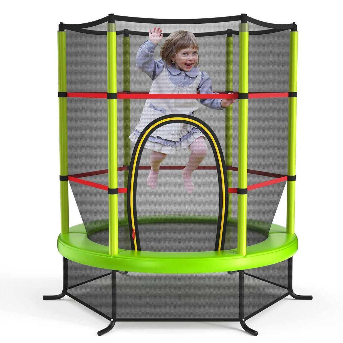 Gartentrampolin 165cm mit Netz & Randabdeckung – Kindertrampolin Grün