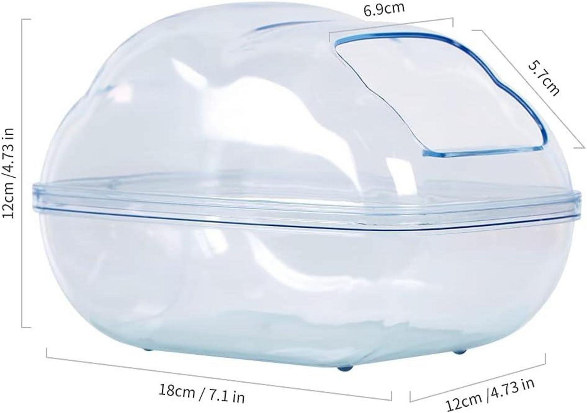 Transparentes Hamster Sandbad mit Schaufel, Sandkasten für