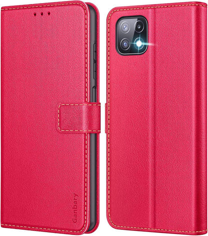 Samsung Galaxy A22 5G Hülle Flipcase Leder Rot Standfunktion