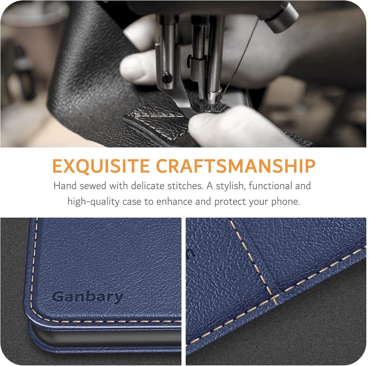 Samsung Galaxy A22 5G Handyhülle Leder Tasche mit Kartenfächern