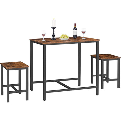 Bartisch Set mit Barhockern – Küchentisch für 2 Personen