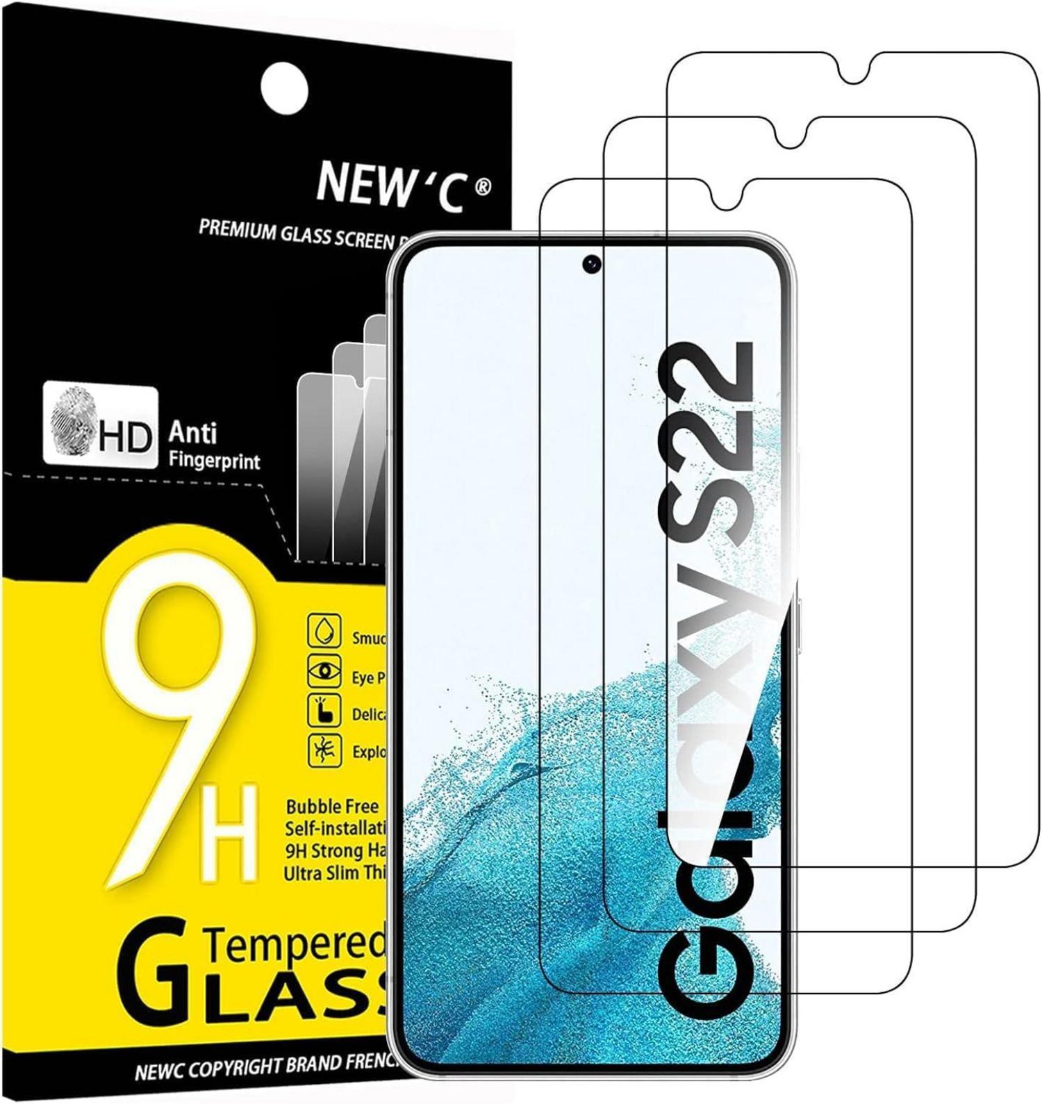 3er Set Panzerglas Displayschutz für Samsung Galaxy S22 5G