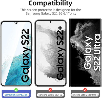 Panzer Schutz Glas Samsung Galaxy S22 5G Displayschutz 3er Pack