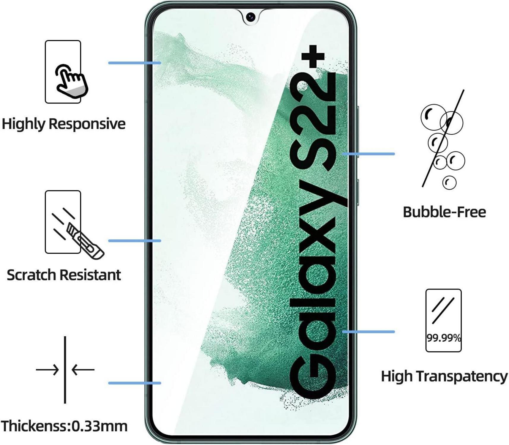 Panzer Schutz Glas Samsung Galaxy S22+ Displayschutz 9H 6,6