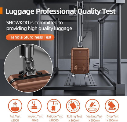 SHOWKOO Kofferset 3 tlg Hartschale Leicht ABS+PC TSA Rollen Braun