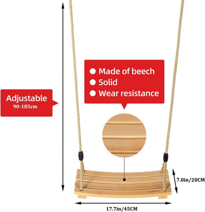 Holz Schaukelsitz für Kinder und Erwachsene Outdoor bis 100kg
